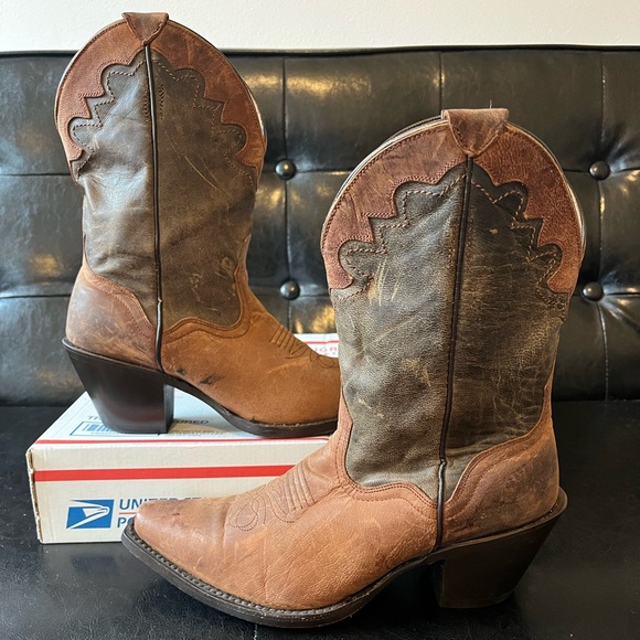 J.B. Dillon Women’s Brown Leather Western Boots - Picture 1 of 7